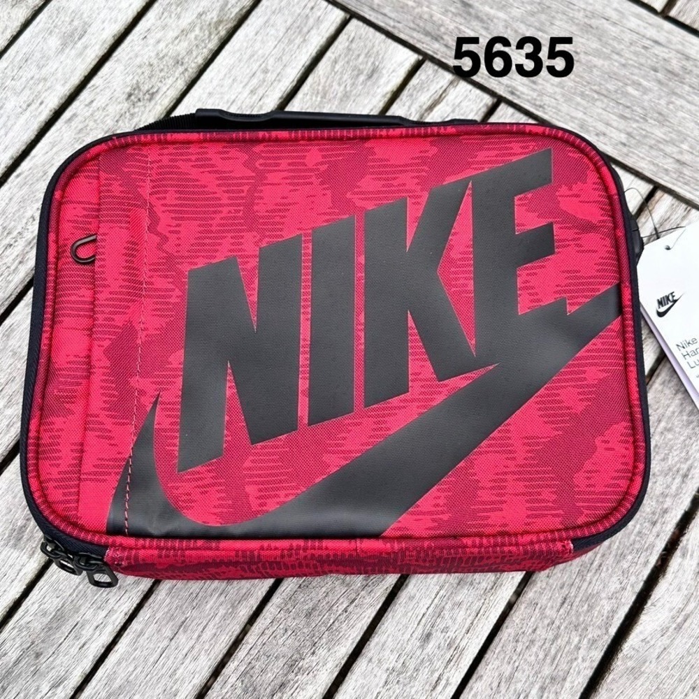 Nike Hard Shell Lunch Box Gym Red Black 4L Insulated Bag 9A2744-H24 NWT